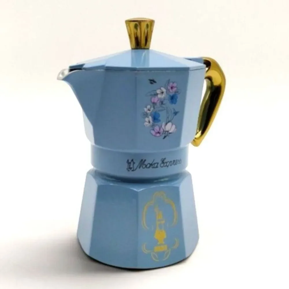 Bialetti Bridgerton Blue Moka Pot Italian Coffee Maker Stovetop Espresso Maker